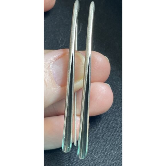 Silpada Vintage Sterling Silver 925 Folded Long Threader Earrings W0709